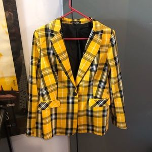 “Clueless” style yellow plaid jacket, women’s size medium